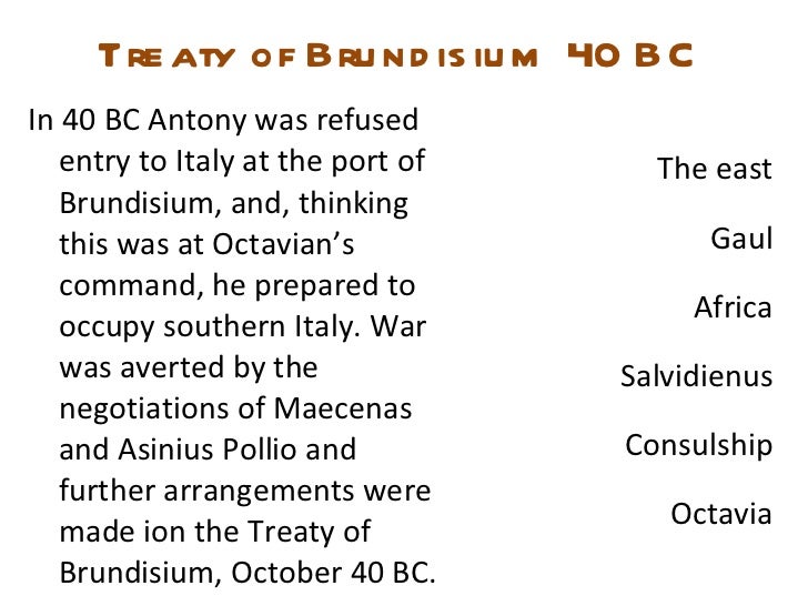 #7 Treaty of Brundisium - 40 BC (The Octavian Chronicles)